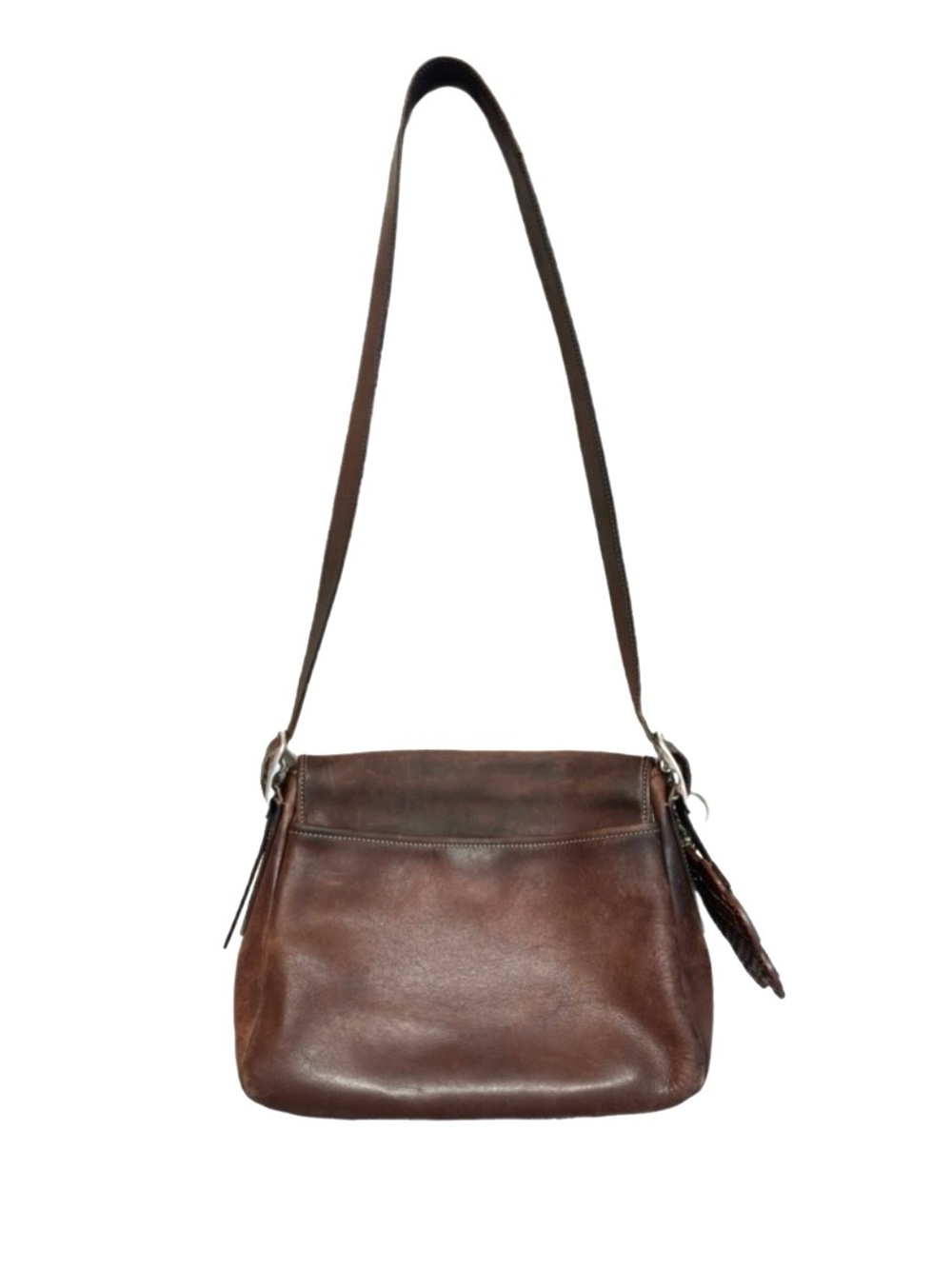 COACH ~ Leather Flap Crossbody Bag Monogrammed Interior Brass Hardware circa ‘02 - Picture 4 of 11